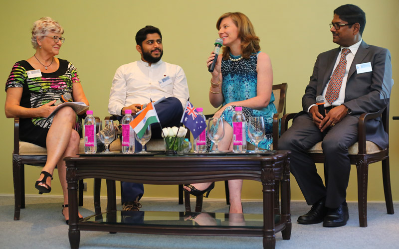 Photo of panel discussion from the Mumbai event