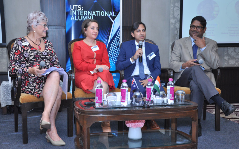 Photo of panel discussion from the New Delhi event
